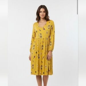 Old Navy Dress Yellow Peasant Hippie Festival Boho M